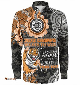 Australia Tigers Custom Long Sleeve Button Shirt - Show Your Stripes Shirt