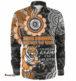 Australia Tigers Custom Long Sleeve Button Shirt - Show Your Stripes Shirt