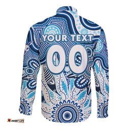 Personalised Kangaroos NAIDOC Week 2024 Long Sleeve Button Shirt Aussie Aboriginal Art