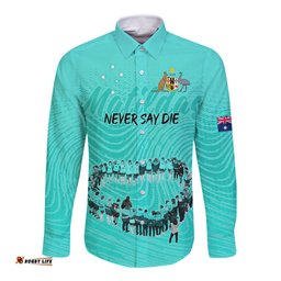 Matildas Til Its Done Custom Long Sleeve Button Shirt Australia Womens Soccer Turquoise Style