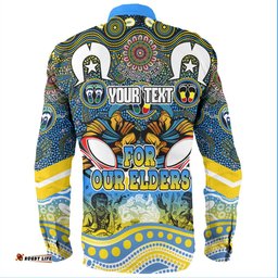 Gold Coast Titans Naidoc Week Long Sleeve Button Shirt - NAIDOC Week 2023 Indigenous For Our Elders