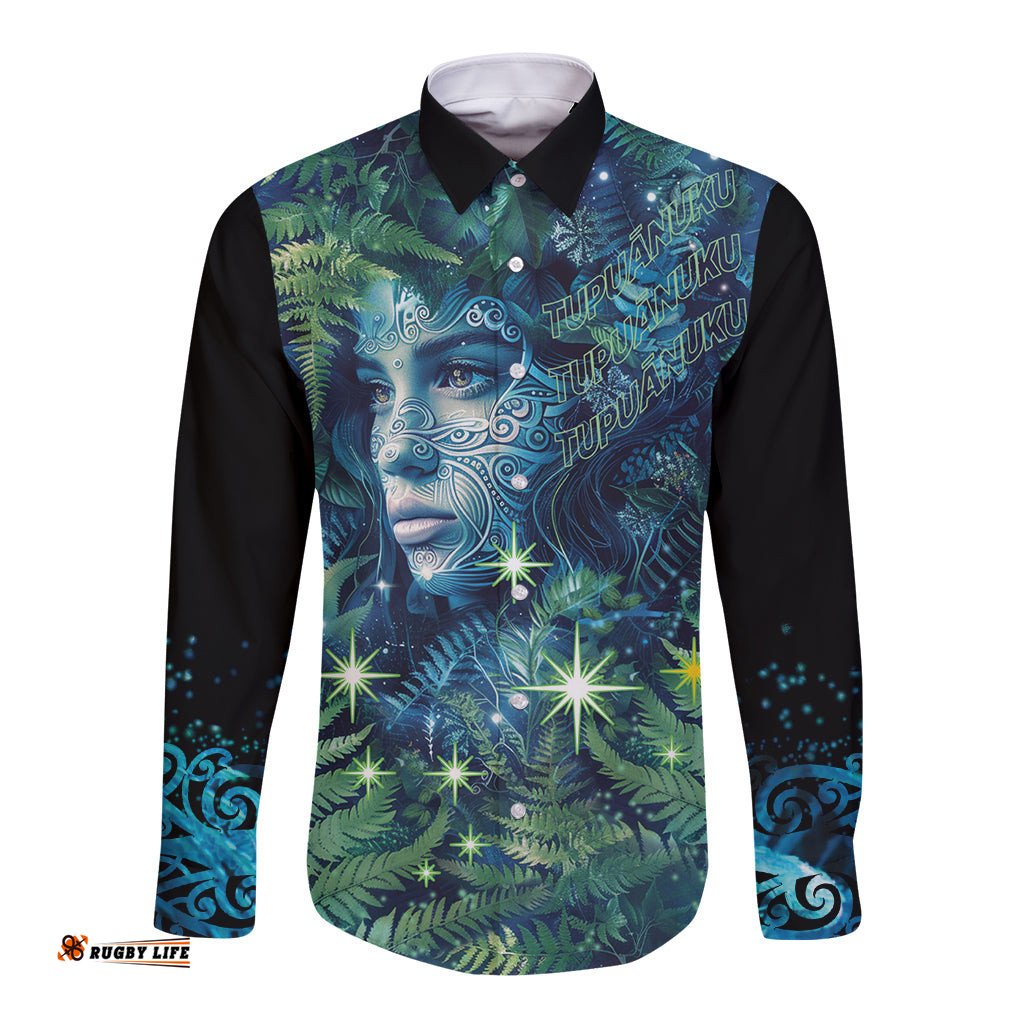 New Zealand Matariki Tupuanuku Long Sleeve Button Shirt Te W o te Hauhake
