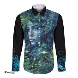 New Zealand Matariki Tupuanuku Long Sleeve Button Shirt Te W o te Hauhake