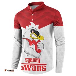 AFL Sydney Custom Button Sweatshirt with Swans Mascot Simple Style