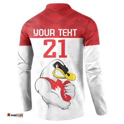 AFL Sydney Custom Button Sweatshirt with Swans Mascot Simple Style