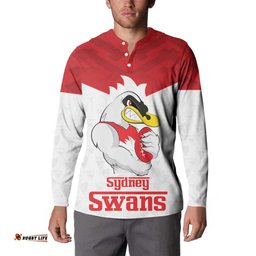 AFL Sydney Custom Button Sweatshirt with Swans Mascot Simple Style