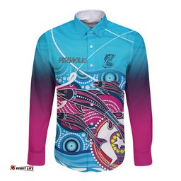 Australia Fishing Long Sleeve Button Shirt Fishaholic With The Dhari Symbol And Aboriginal Pattern