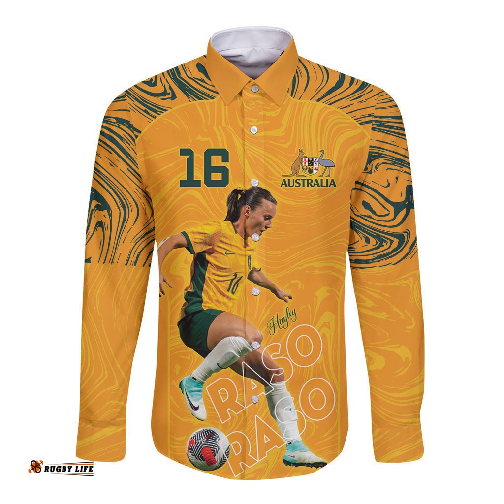 Hayley Raso Australia Matildas Long Sleeve Button Shirt