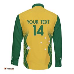 Custom Australia Opals Long Sleeve Button Shirt Indigenous Art