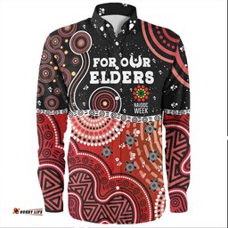 Australia Naidoc Week Long Sleeve Button Shirt - Aboriginal Inspired For Our Elders NAIDOC Week 2023