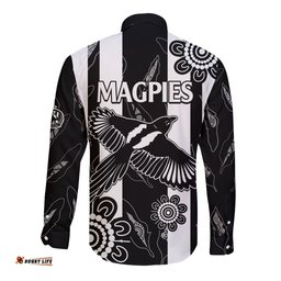 Collingwood Football Long Sleeve Button Shirt Proud To Be Magpies Aboriginal Version