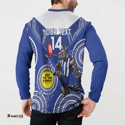 Custom AFL Kangaroos NAIDOC Week Button Sweatshirt Keep The Fire Burning Indigenous Art