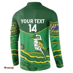 Custom Australia Kookaburras Button Sweatshirt Indigenous Art
