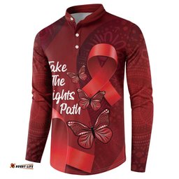 Australia AIDS Awareness Month Button Sweatshirt Take The Rights Path Aboriginal Art