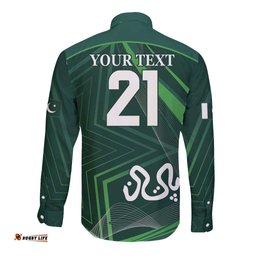 Custom Pakistan Cricket Long Sleeve Button Shirt Go Shaheens Sporty Version