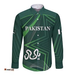 Custom Pakistan Cricket Long Sleeve Button Shirt Go Shaheens Sporty Version