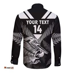 Aotearoa Silver Fern Rugby Custom Long Sleeve Button Shirt 2024 Go Kiwi