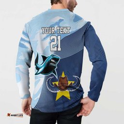 Sharks-Cowboys Rugby Custom Button Sweatshirt Half Dynamic Style