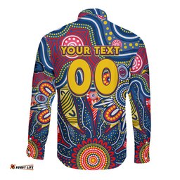 Personalised Lions NAIDOC Week 2024 Long Sleeve Button Shirt Aussie Aboriginal Art