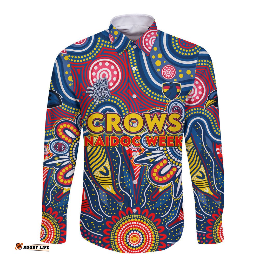 Personalised Lions NAIDOC Week 2024 Long Sleeve Button Shirt Aussie Aboriginal Art