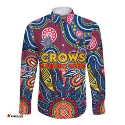 Personalised Lions NAIDOC Week 2024 Long Sleeve Button Shirt Aussie Aboriginal Art