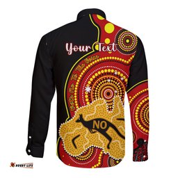 Personalised Australia Indigenous Long Sleeve Button Shirt We Are All Australian Vote NO To The Voice