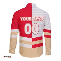 Custom Text And Number NRL Dolphins Long Sleeve Button Shirt Mix Jersey