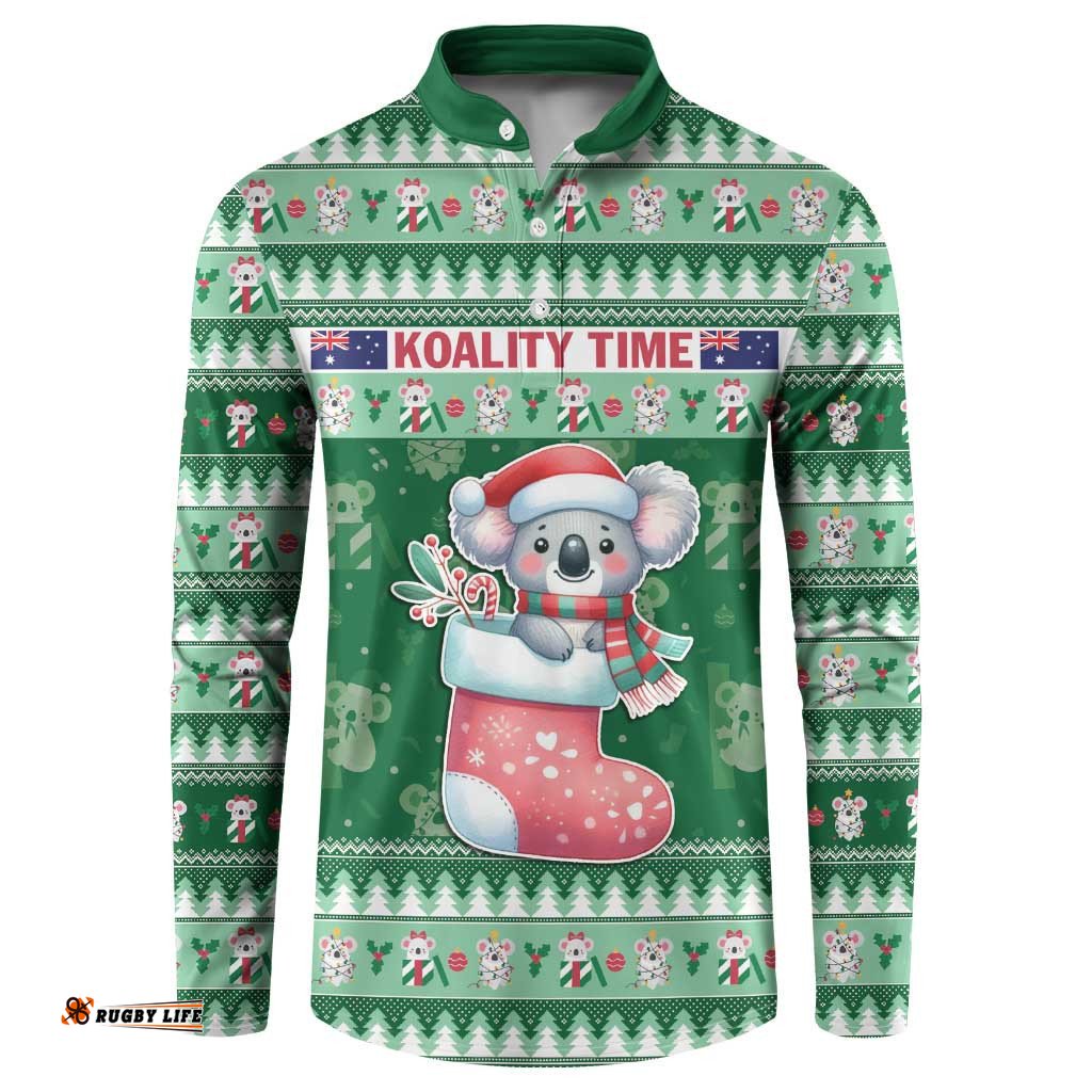 Aussie Koala Button Sweatshirt Merry Christmas