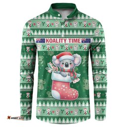 Aussie Koala Button Sweatshirt Merry Christmas