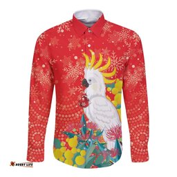 Sulphur-crested Cockatoo Christmas Long Sleeve Button Shirt Australia Gumtree With Golden Wattle