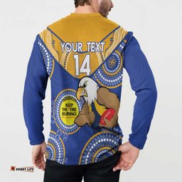 Custom AFL Eagles NAIDOC Week Button Sweatshirt Keep The Fire Burning Indigenous Art