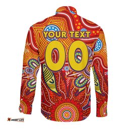 Personalised Sunnies NAIDOC Week 2024 Long Sleeve Button Shirt Aussie Aboriginal Art
