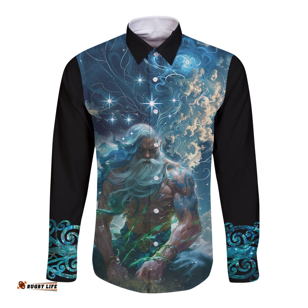 New Zealand Matariki Ururangi Long Sleeve Button Shirt The Murmur Of The Wind