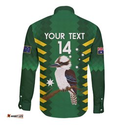 Custom Australia Field Hockey Long Sleeve Button Shirt Go Champions Kookaburras National Color