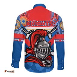NRL Knight Long Sleeve Button Shirt Proud Newcastle Aboriginal Vibe