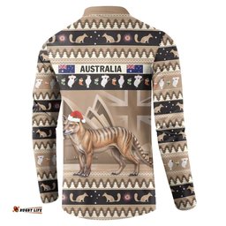 Aussie Tasmanian Tiger Button Sweatshirt Merry Christmas