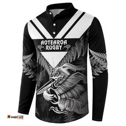 Aotearoa Silver Fern Rugby Custom Button Sweatshirt 2024 Go Kiwi