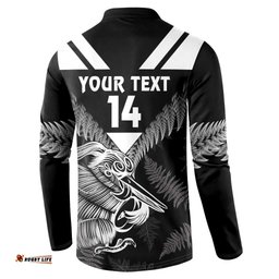 Aotearoa Silver Fern Rugby Custom Button Sweatshirt 2024 Go Kiwi