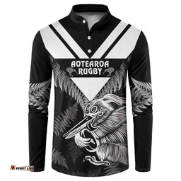 Aotearoa Silver Fern Rugby Custom Button Sweatshirt 2024 Go Kiwi