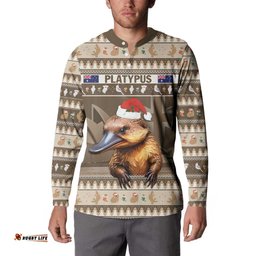 Aussie Platypus Button Sweatshirt Merry Christmas