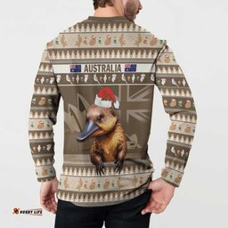 Aussie Platypus Button Sweatshirt Merry Christmas