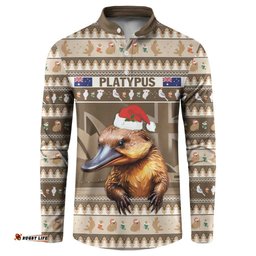Aussie Platypus Button Sweatshirt Merry Christmas