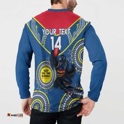 Custom AFL Crows NAIDOC Week Button Sweatshirt Keep The Fire Burning Indigenous Art