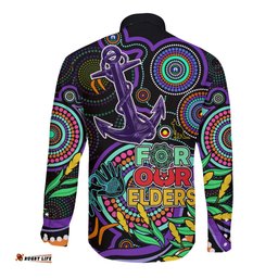Dockers Football Aboriginal Art Long Sleeve Button Shirt NAIDOC Indigenous Tribal