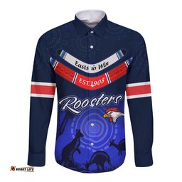 Custom Rosster Easts To Win Long Sleeve Button Shirt Sydney Rugby est 1908 Boomerang Indeginous