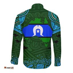 Torest Trait Islands Mix Aboriginal Pattern Long Sleeve Button Shirt TS04