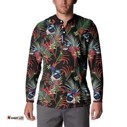 Australia Kangaroo Paw And Splendid Fairy-wren Button Sweatshirt Sameless Style