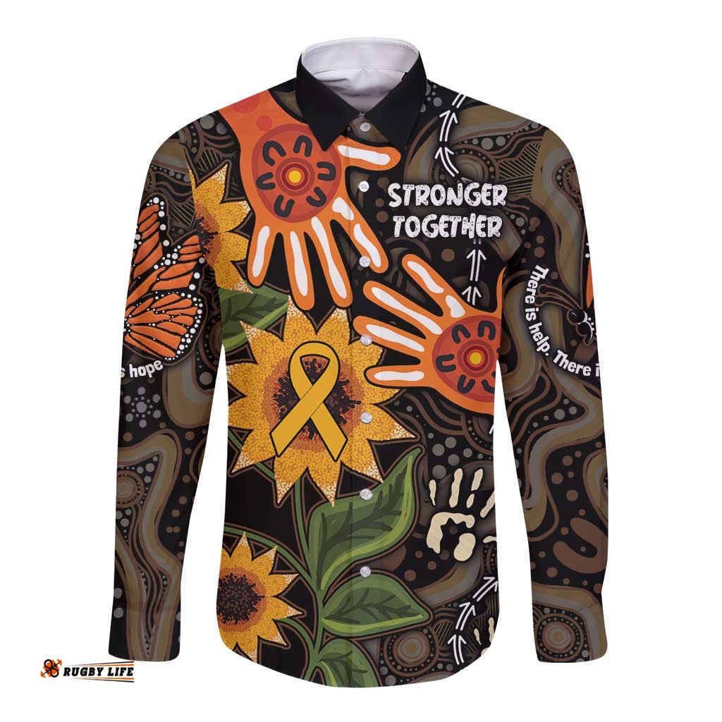 Australia Indigenous Long Sleeve Button Shirt You Are Not Alone