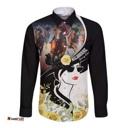 Melbourne Horse Racing Long Sleeve Button Shirt Derby Day
