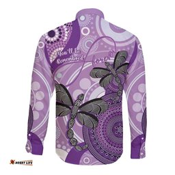 Memorial Australia Long Sleeve Button Shirt You Will Be Remembered Aboriginal Art